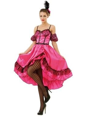 Hauntlook Saloon Sweetheart Costume Dress Halloween Pink Can Can | Medium